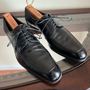Salvatore Ferragamo Black Leather Derby Shoes
